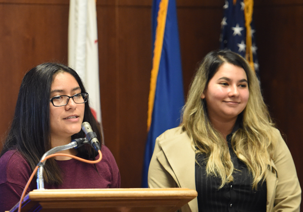 female students present to City of LA